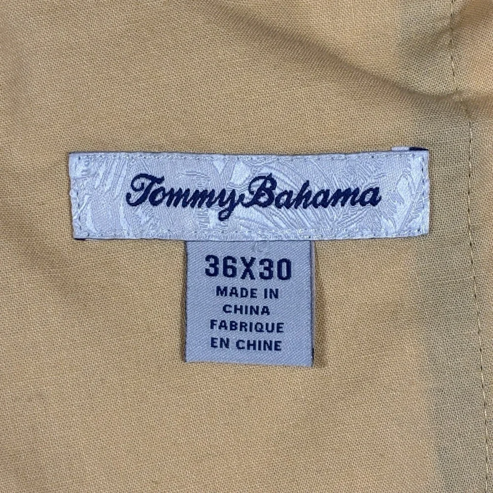 Tommy Bahama Men's 36 X 30 Gray Straight Leg Silk Cotton Pleated Chino Pants